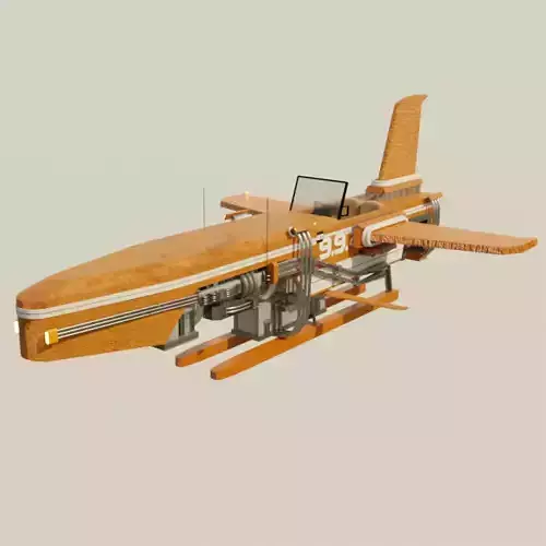 Sci Fi plane concept I made using blender Low-poly 3D model