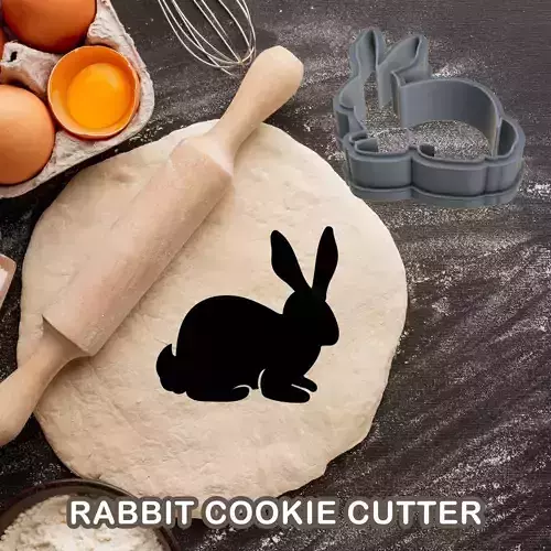 RABBIT COOKIE CUTTER PASTRY DOUGH BISCUIT SUGAR FOOD