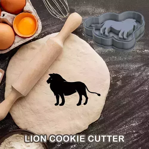 LION COOKIE CUTTER PASTRY DOUGH BISCUIT SUGAR FOOD