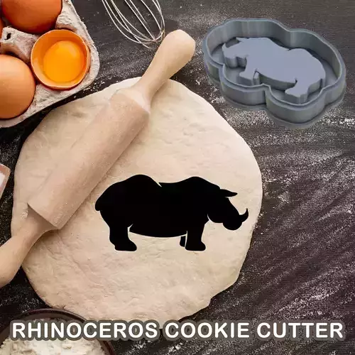 RHINOCEROS COOKIE CUTTER PASTRY DOUGH BISCUIT SUGAR FOOD