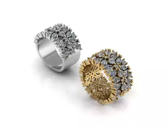 cushion marquise mexed stone ring 348