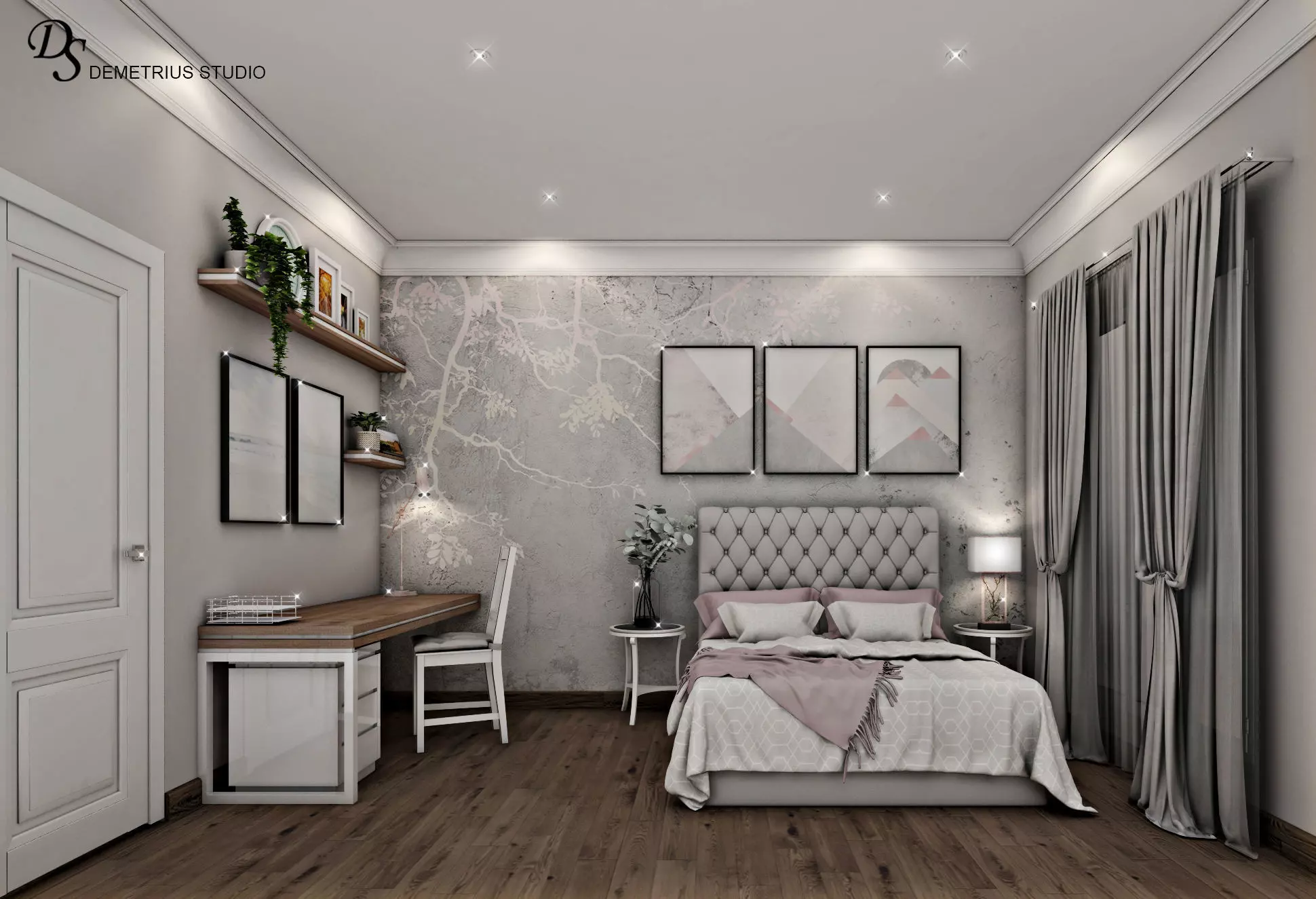 Pink Bedroom Set Free 3D model