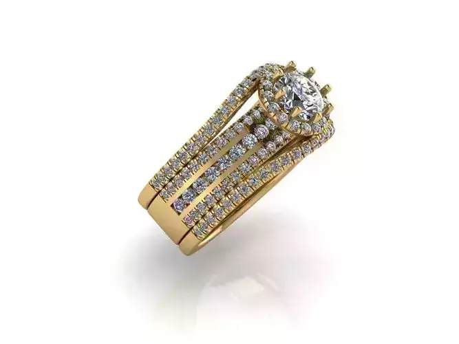 weddin halo ring with band 349