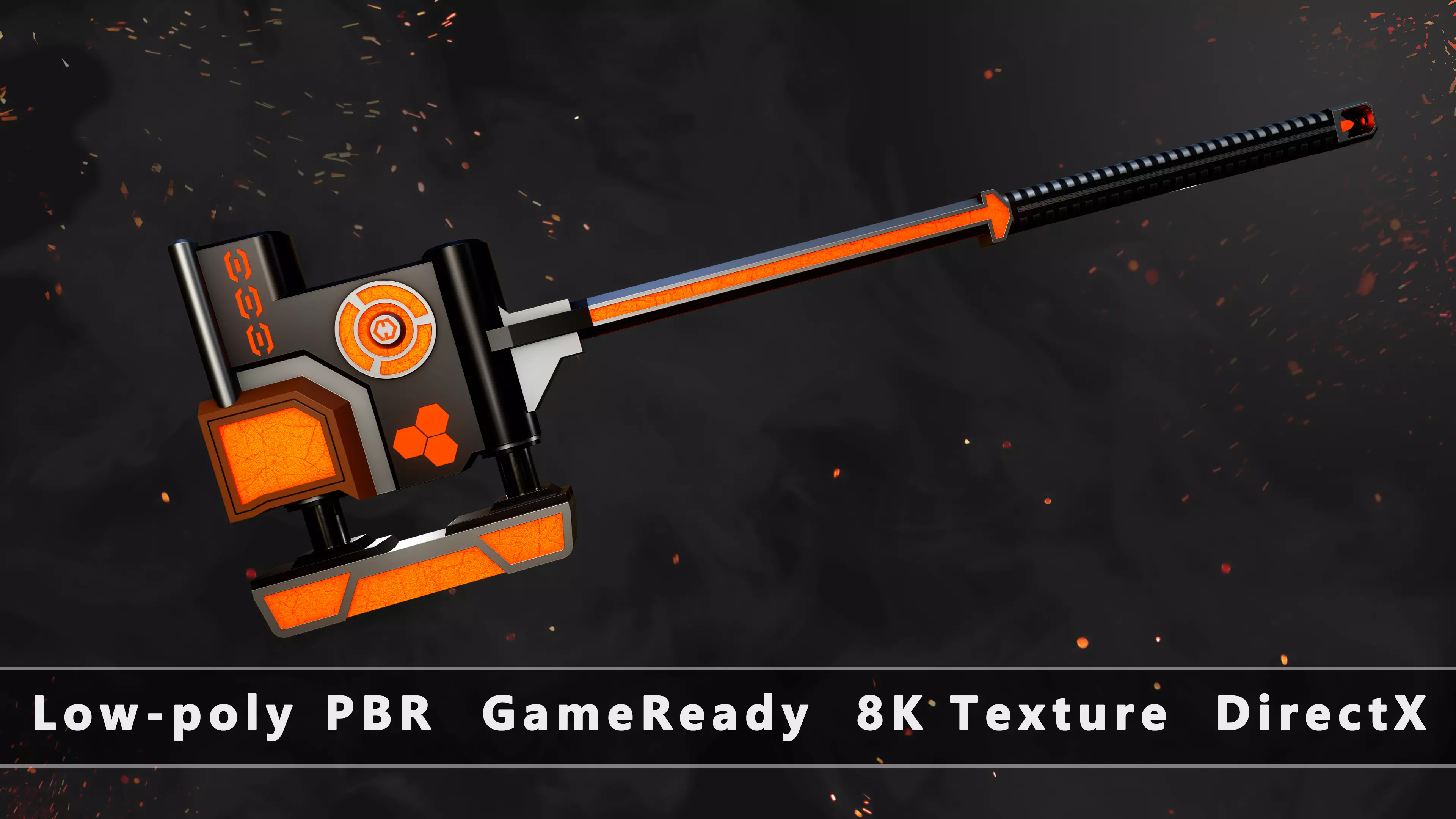 Future Sci-Fi Hammer Low-poly 3D model Low-poly 3D model_0