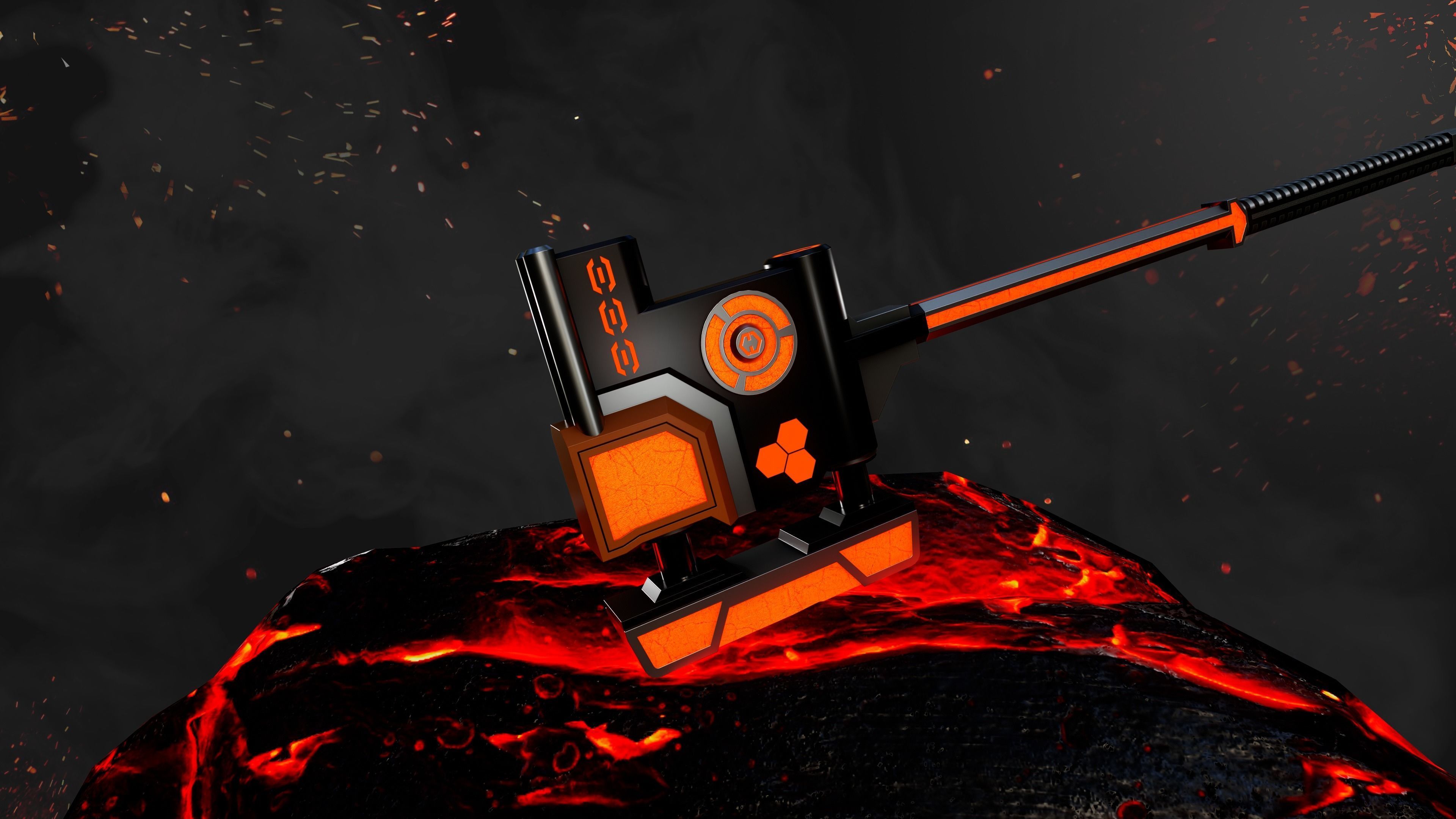 Future Sci-Fi Hammer Low-poly 3D model Low-poly 3D model_2