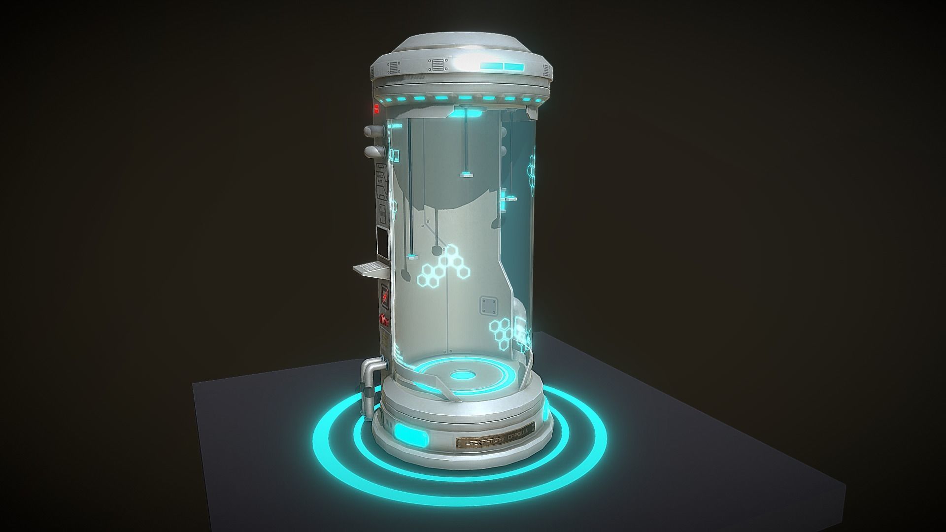 Sci-fi Laboratory Capsule Low-poly 3D model_14