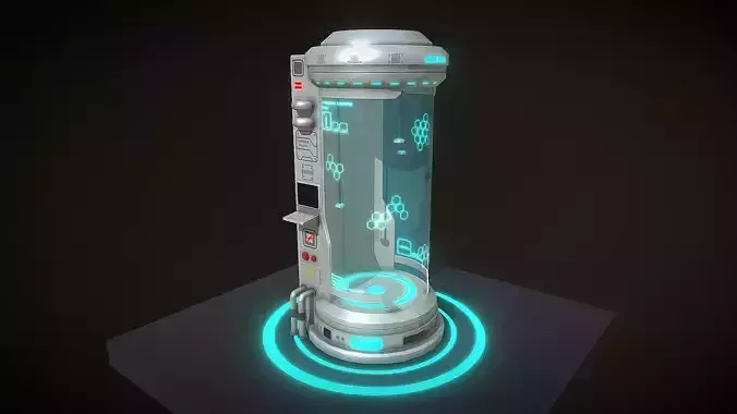 Sci-fi Laboratory Capsule Low-poly 3D model