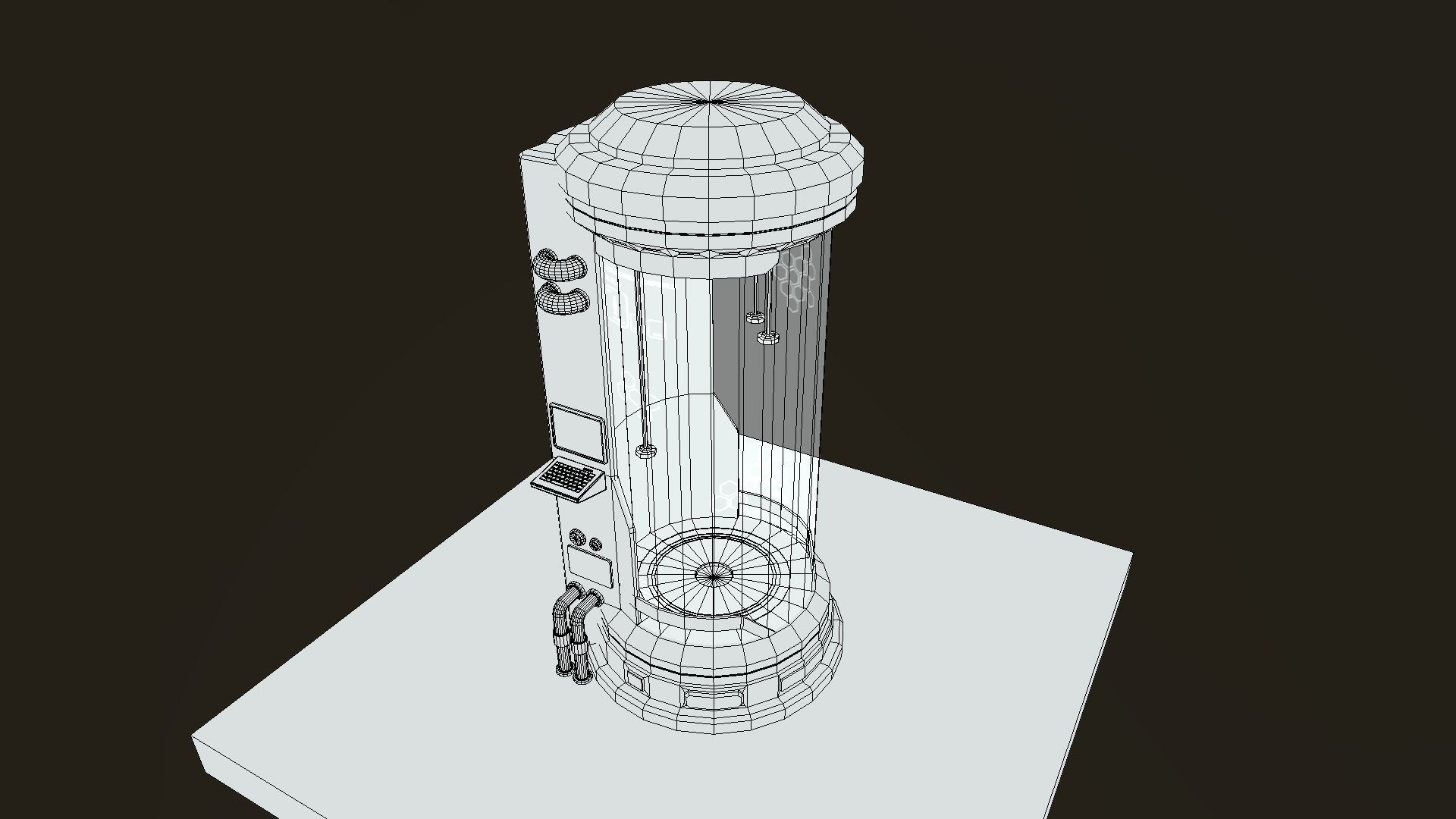 Sci-fi Laboratory Capsule Low-poly 3D model_12