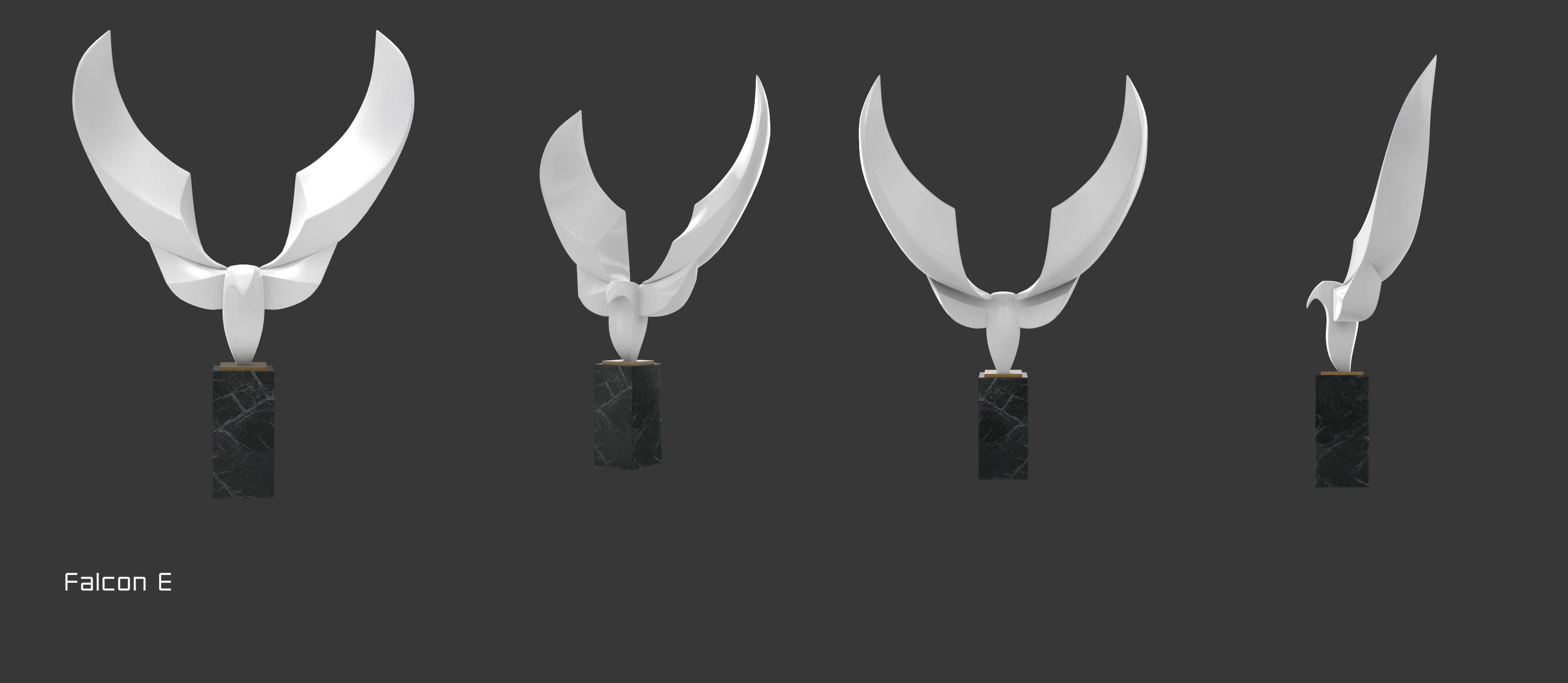 Falcon Minimal Abstract 3D print model_2