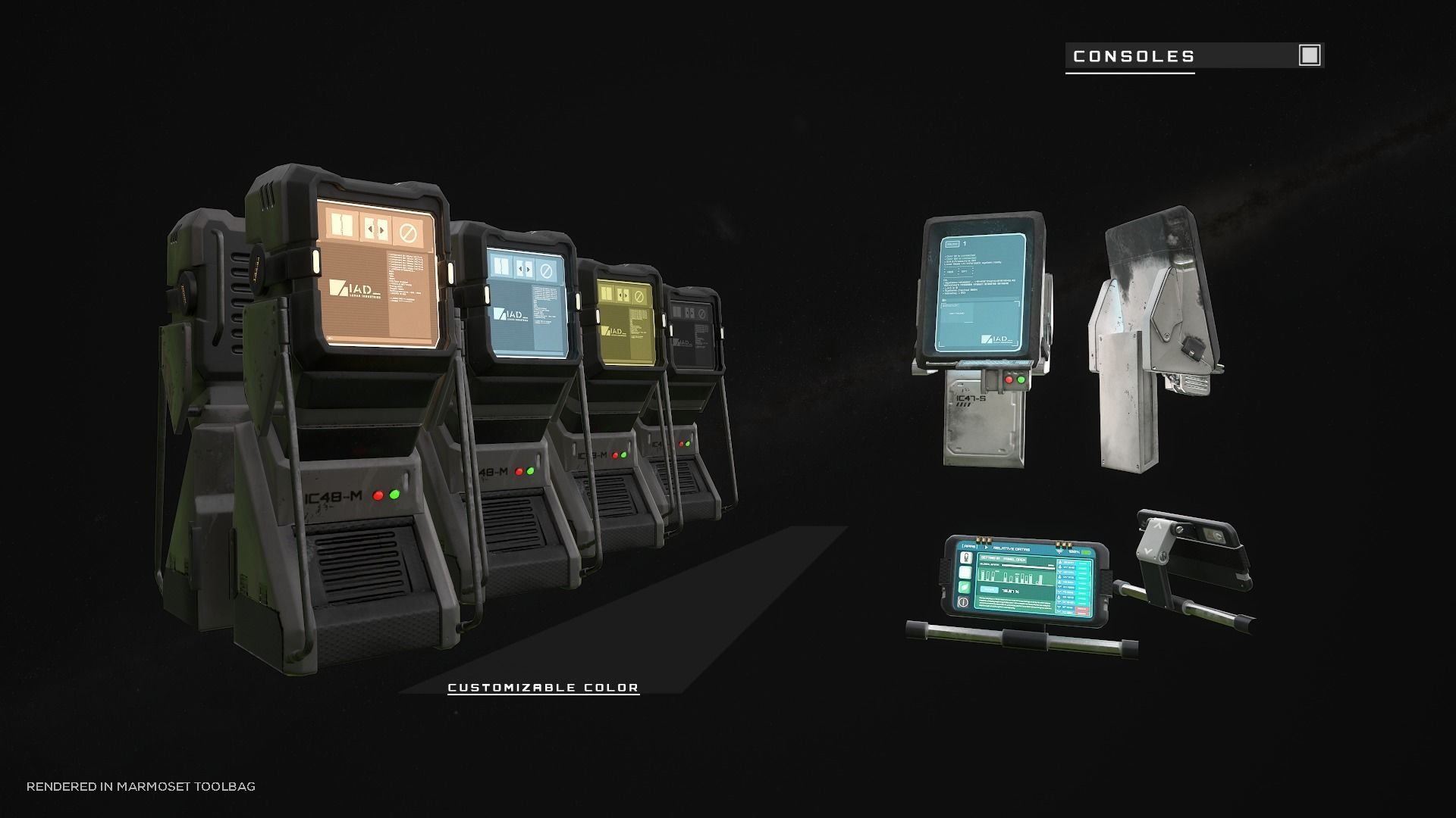 Modular Lunar Base Low-poly 3D model_11