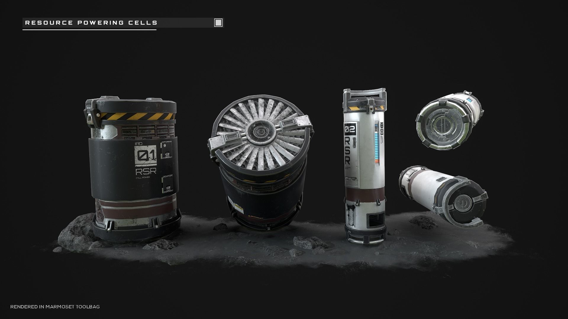 Modular Lunar Base Low-poly 3D model_6