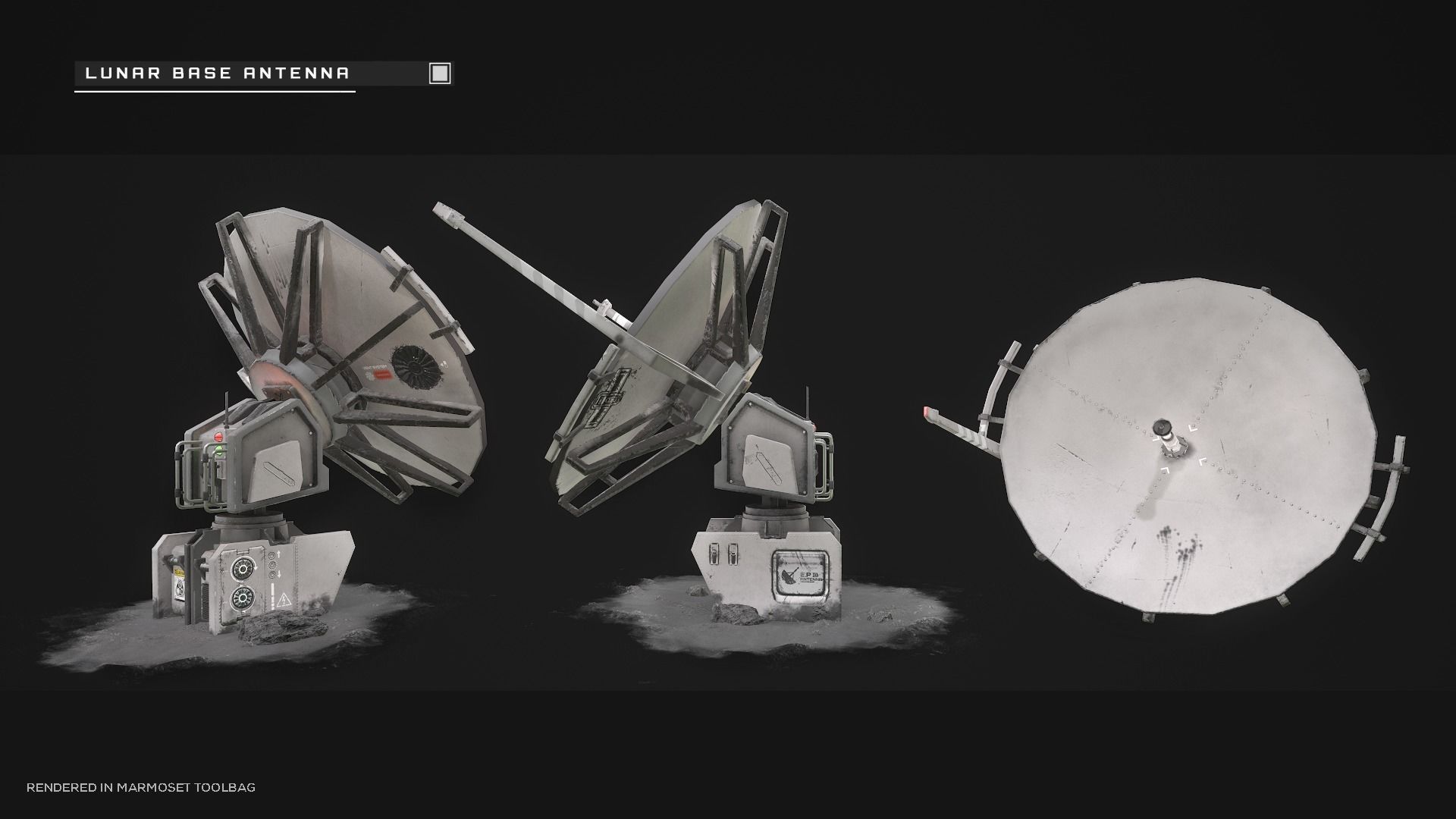 Modular Lunar Base Low-poly 3D model_9