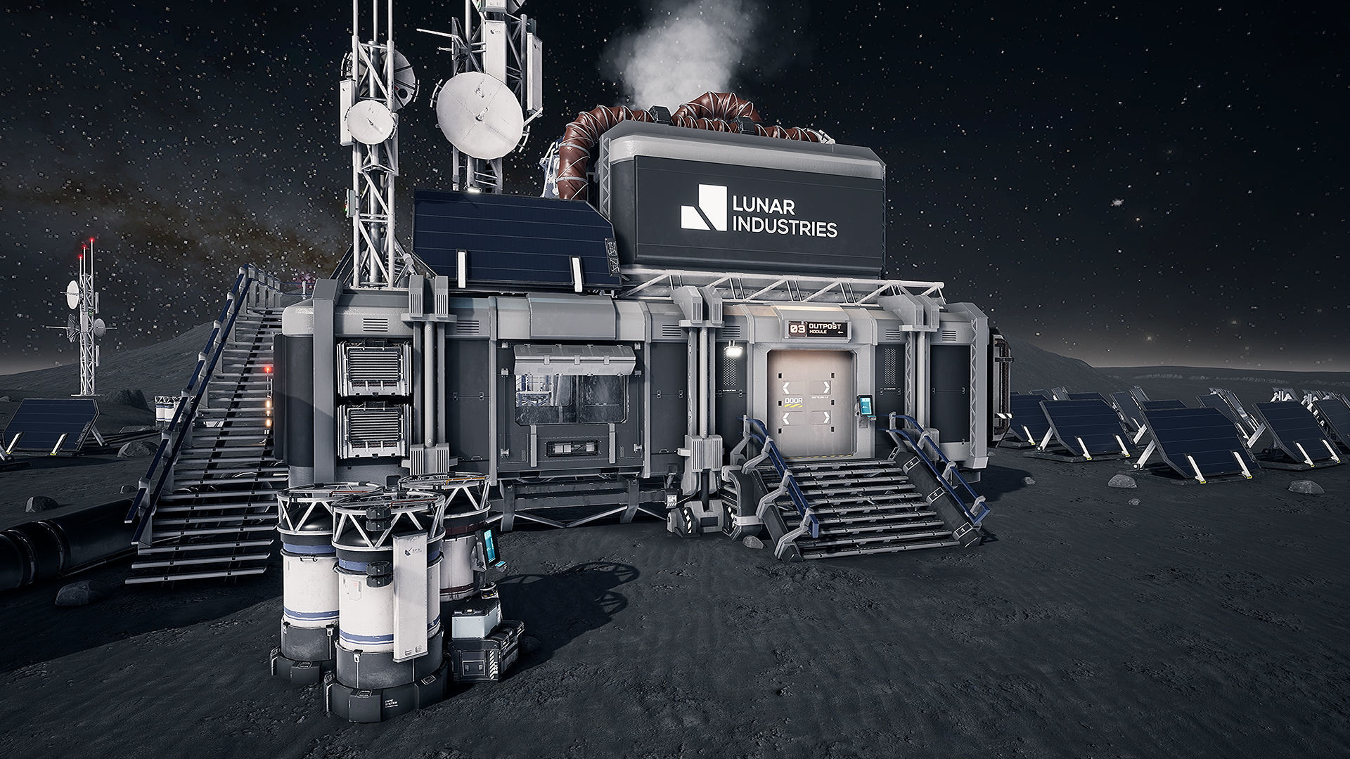 Modular Lunar Base Low-poly 3D model_2
