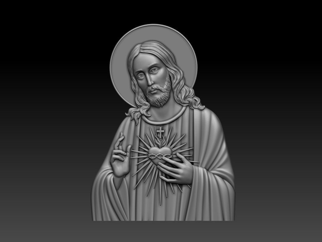 Sacred Heart of Jesus 2 3D print model_12