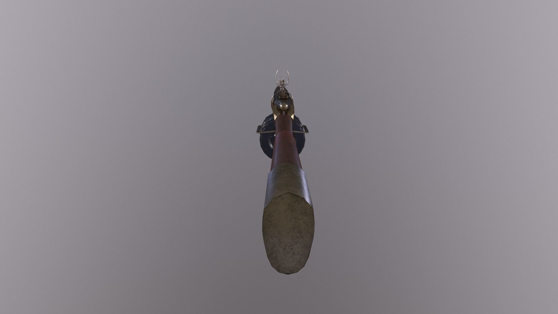 PBR Shotgun antique gun Low-poly 3D model_8