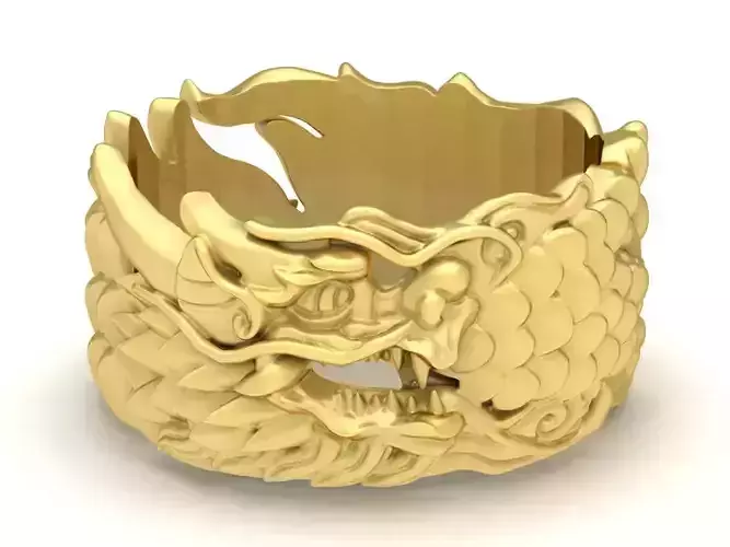 24k Lucky asian Dragon Ring 3590