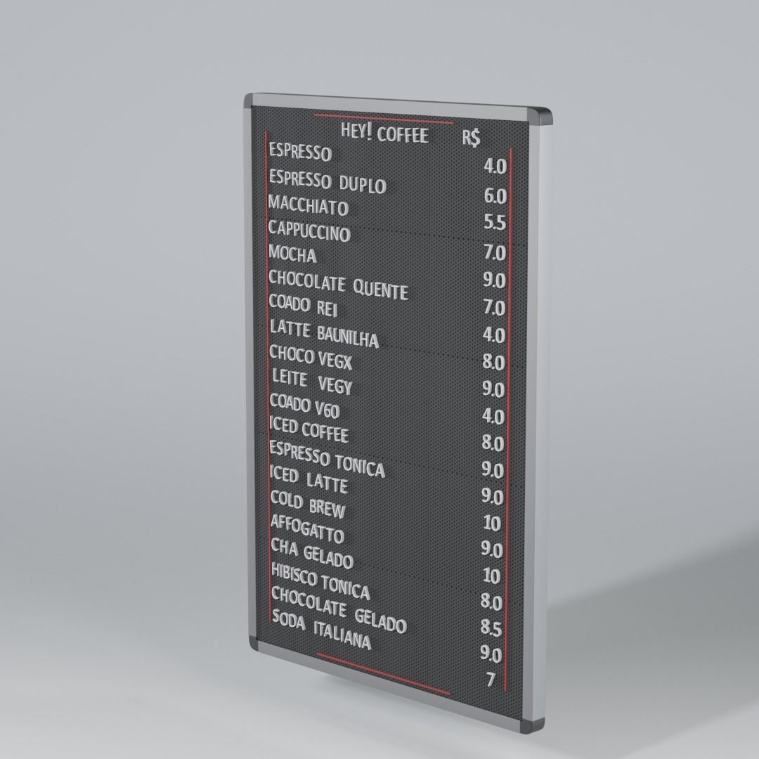 Coffee Shop Sign Free 3D model_1