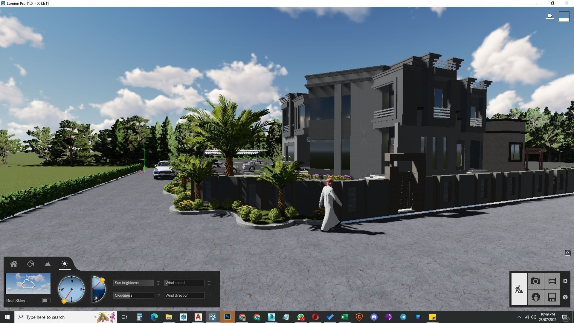 front landscape design of luxury house 3D model_25
