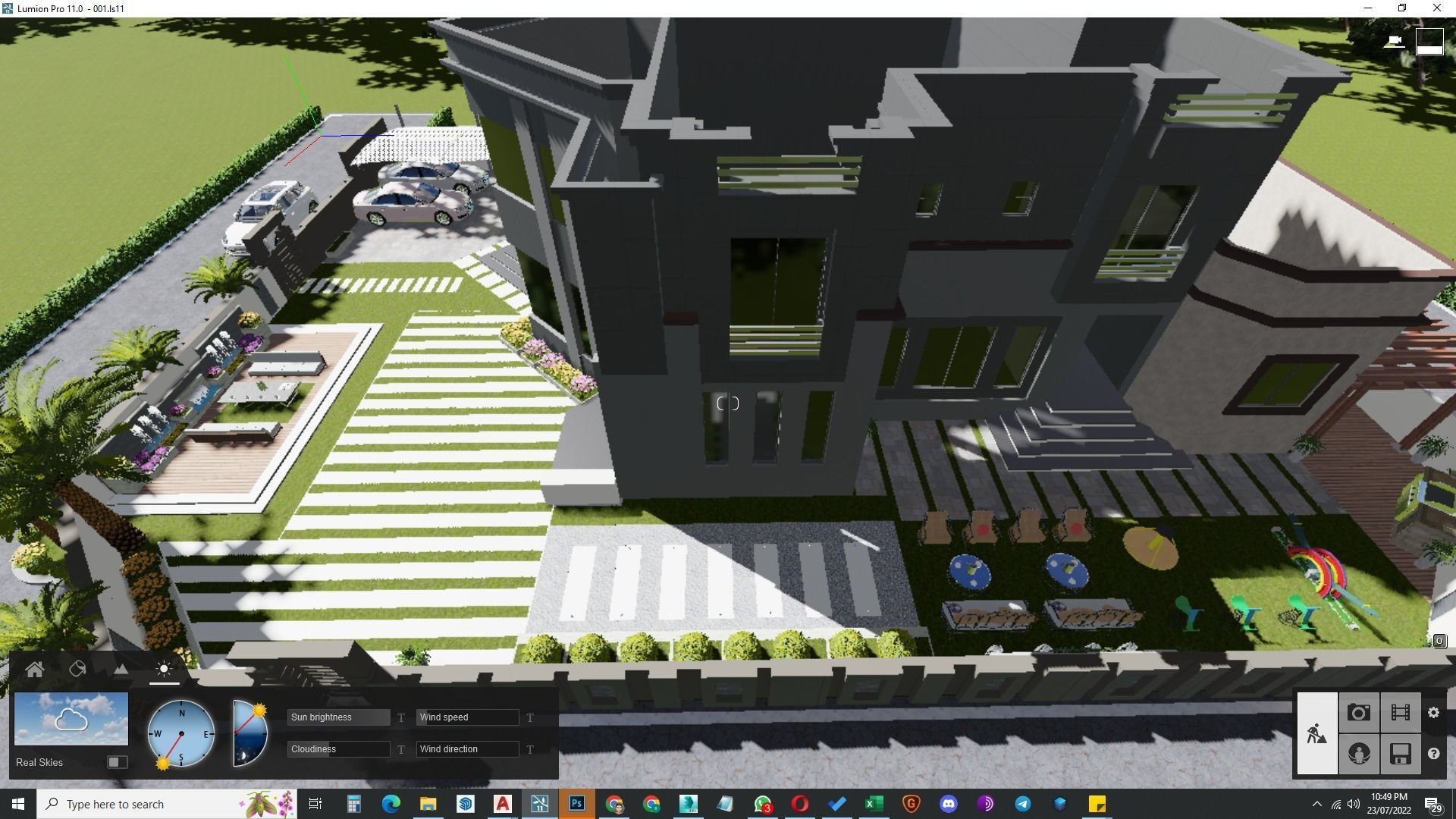 front landscape design of luxury house 3D model_27