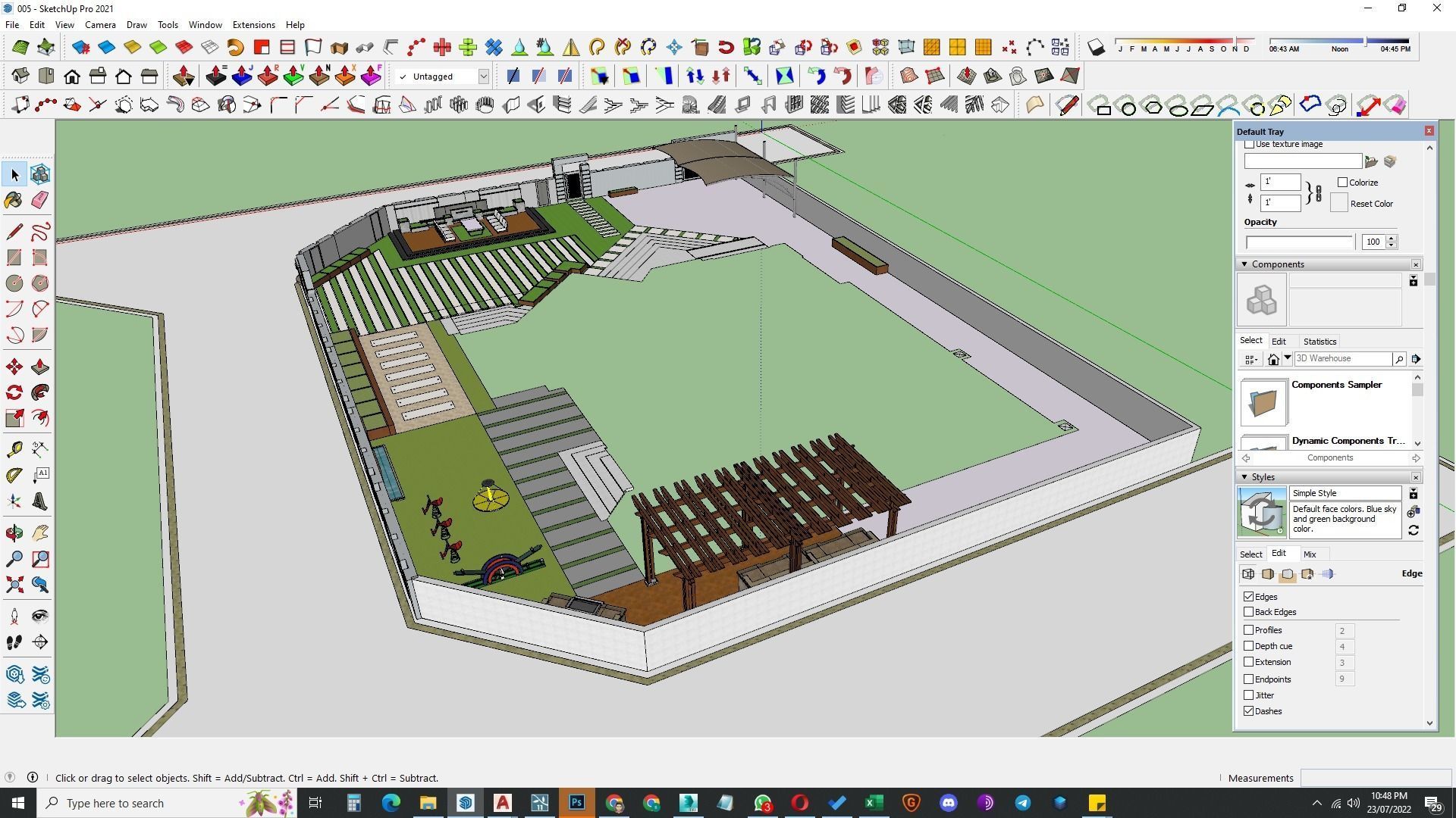 front landscape design of luxury house 3D model_15