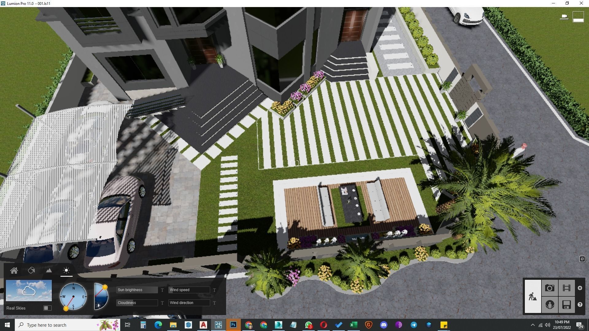 front landscape design of luxury house 3D model_29