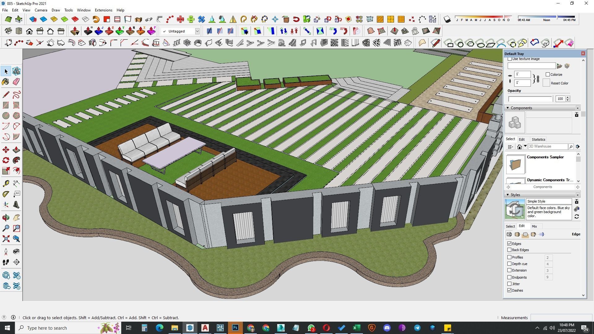front landscape design of luxury house 3D model_11