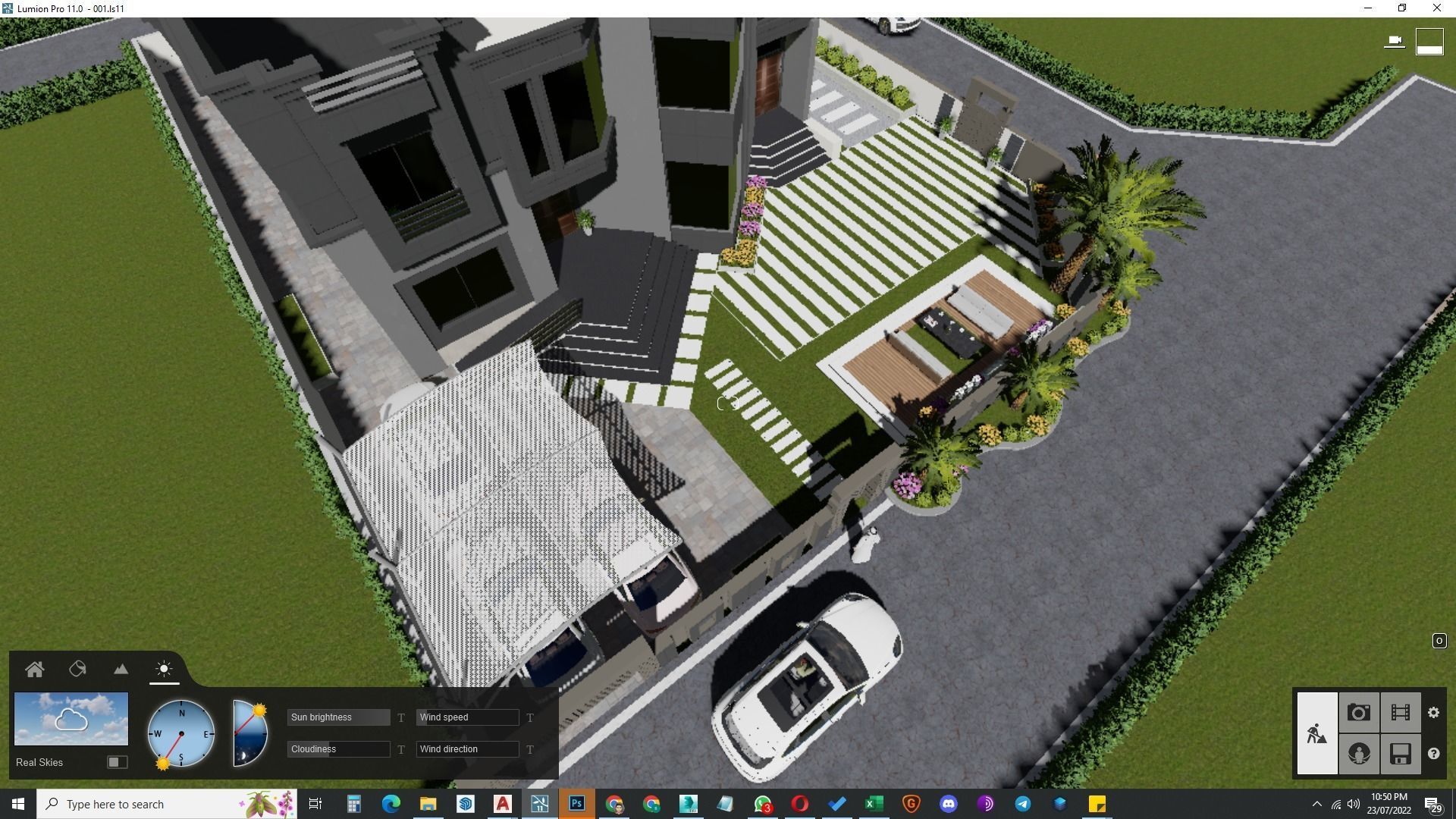 front landscape design of luxury house 3D model_30