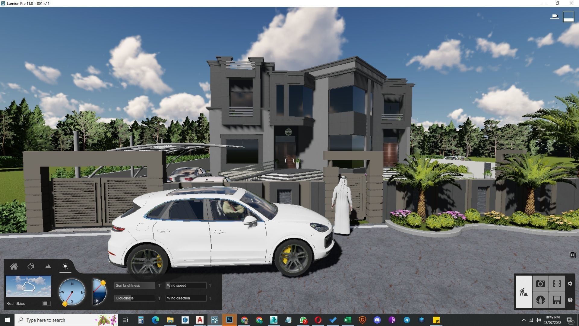 front landscape design of luxury house 3D model_23