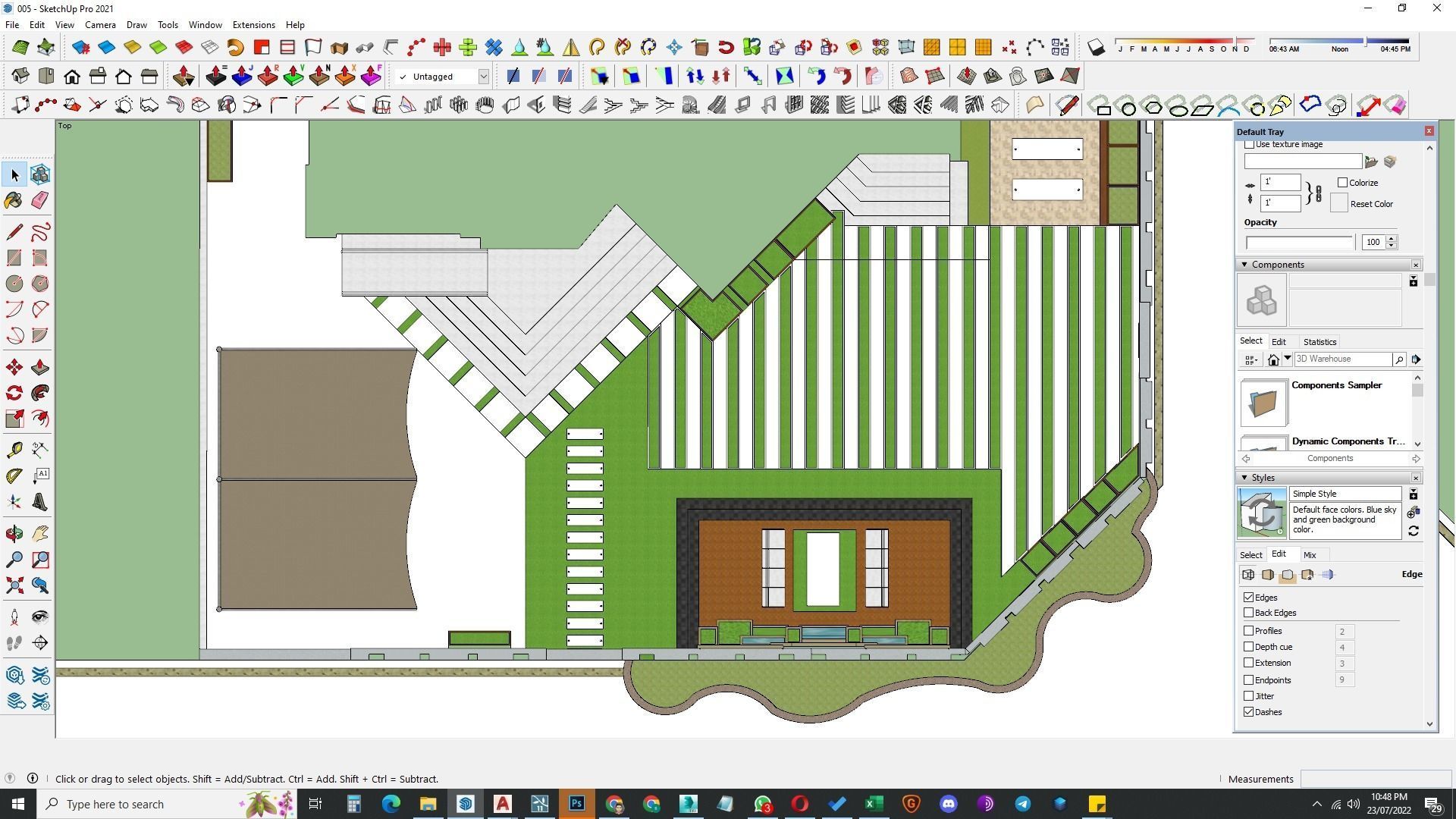 front landscape design of luxury house 3D model_13