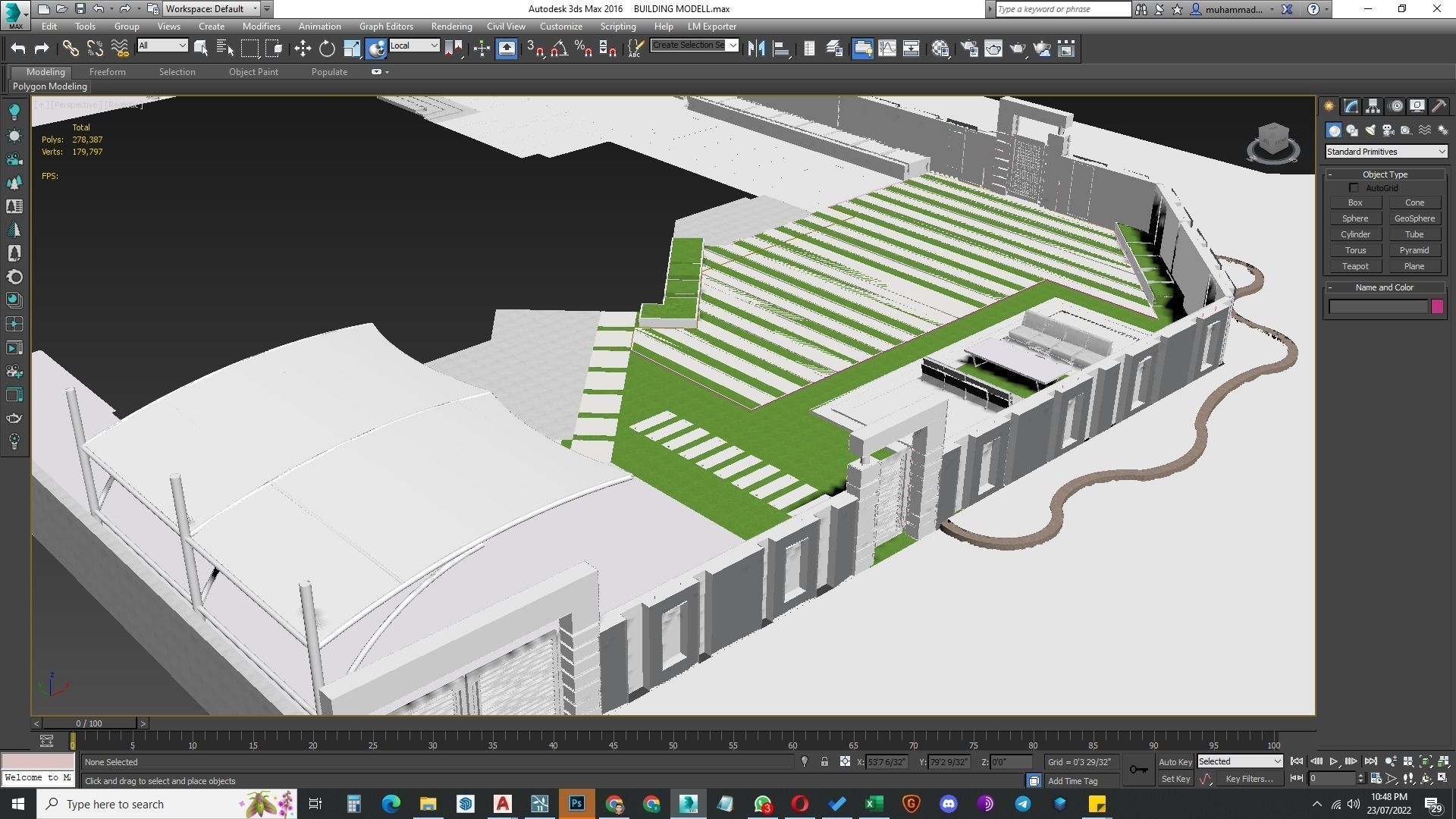 front landscape design of luxury house 3D model_17