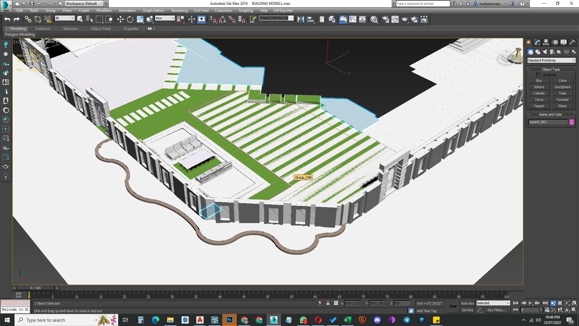 front landscape design of luxury house 3D model_19