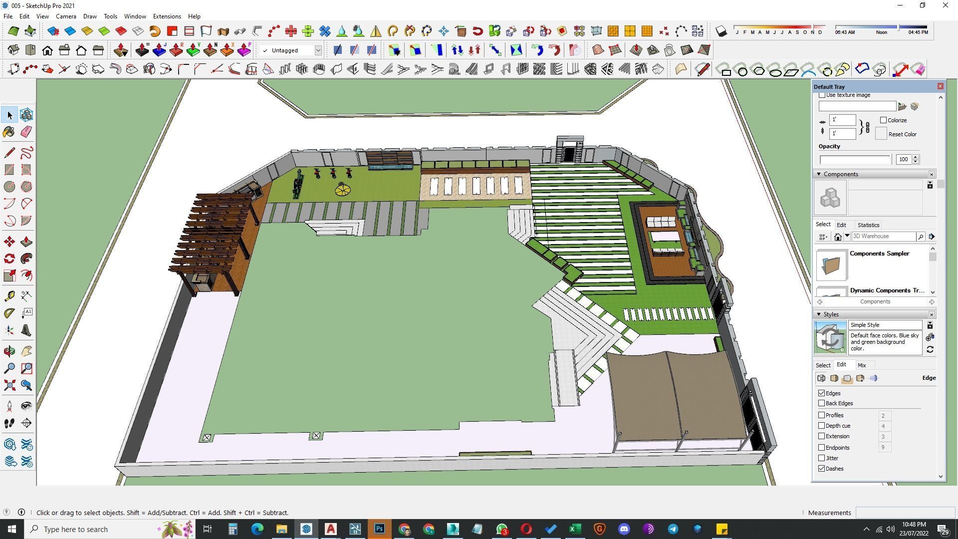 front landscape design of luxury house 3D model_16