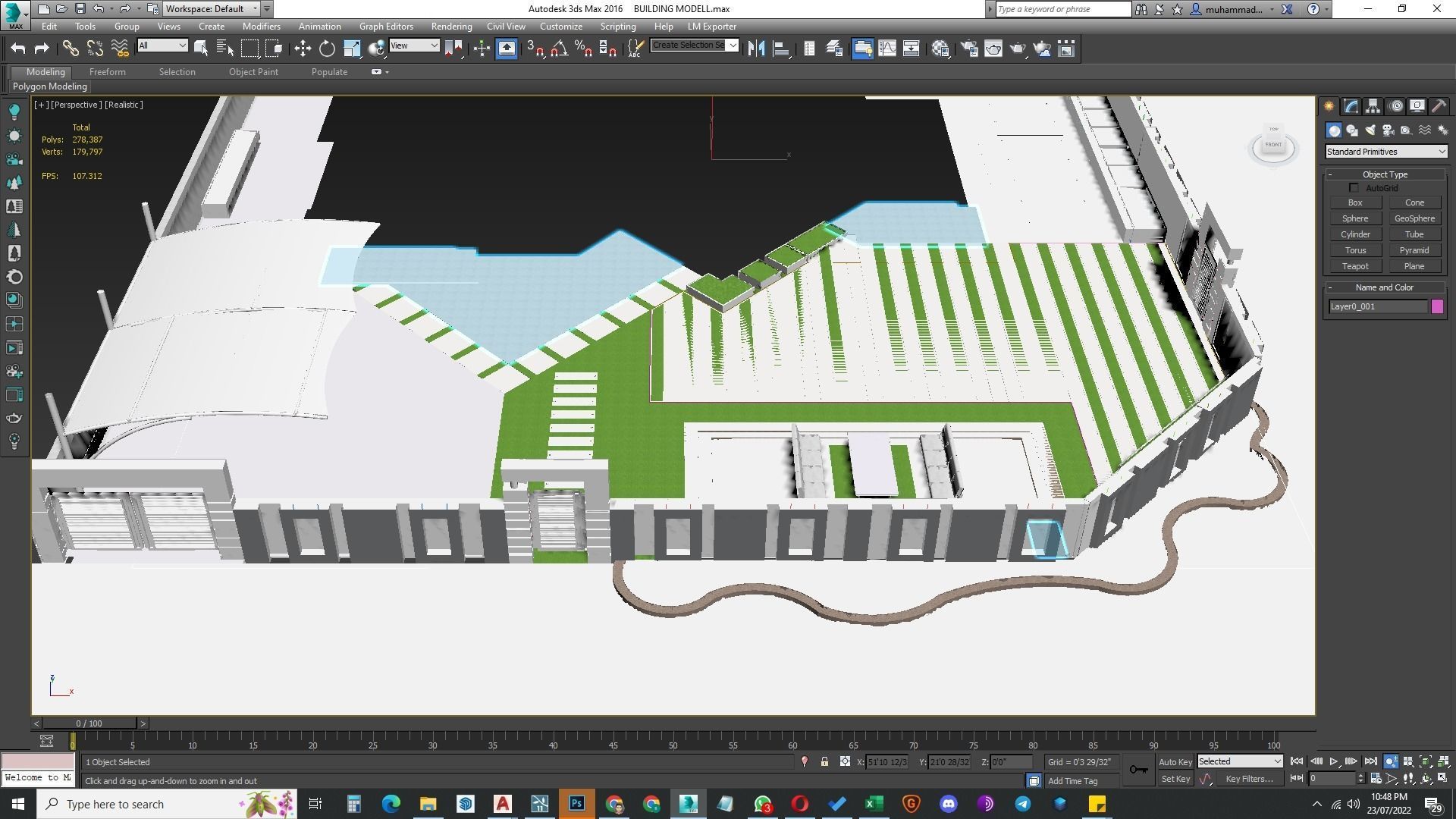 front landscape design of luxury house 3D model_18