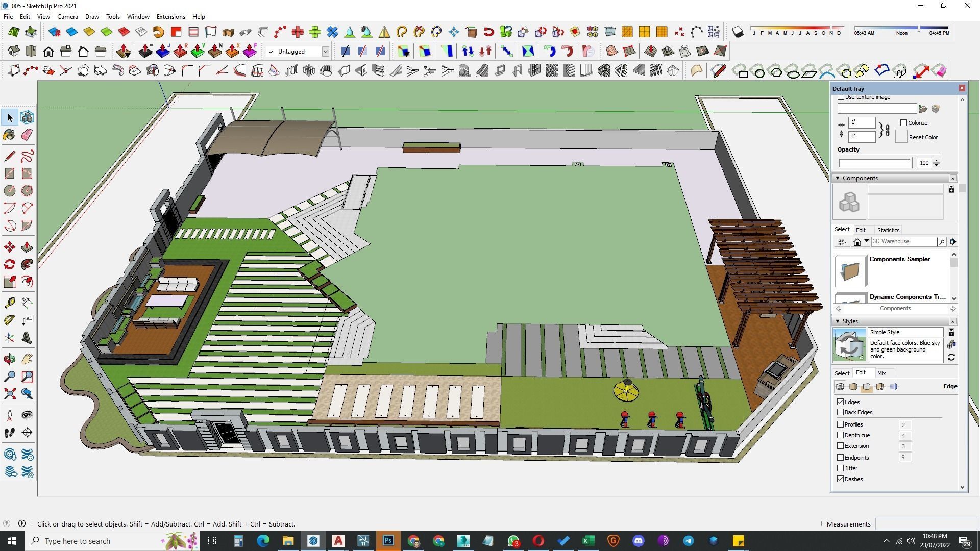 front landscape design of luxury house 3D model_14