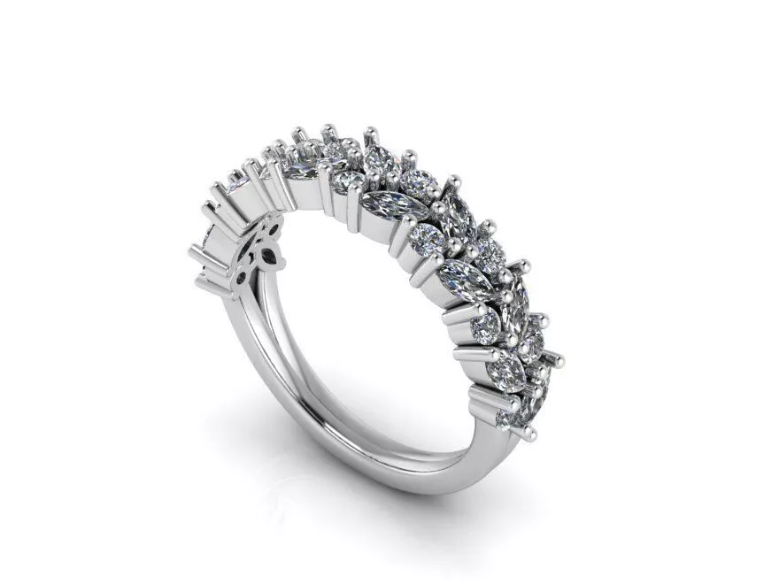 2 row diamond ring 362 3D print model