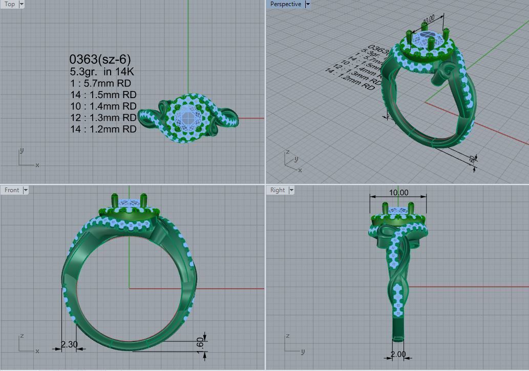 twisted ring 363 3D print model_5