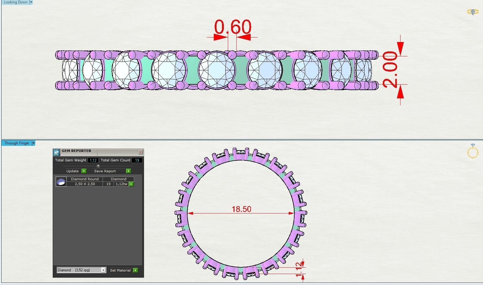 set of rings with gems  3D print model_6