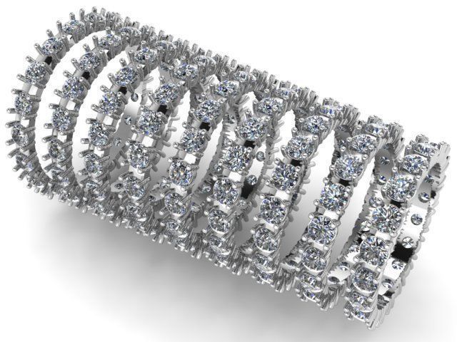 set of rings with gems  3D print model_2