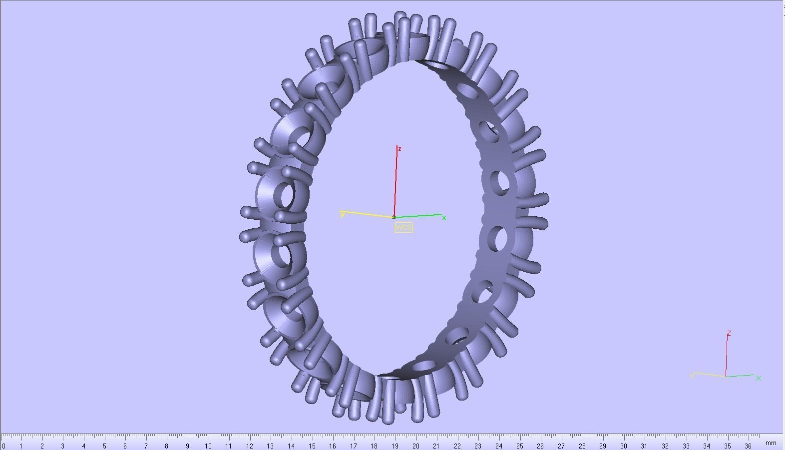 set of rings with gems  3D print model_7