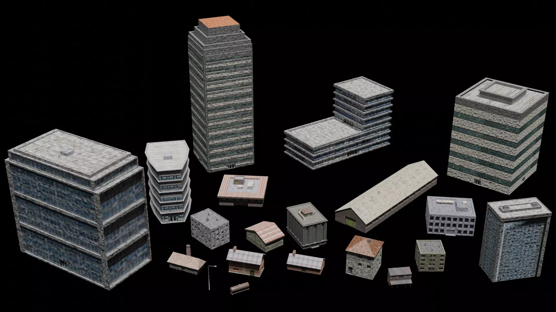 city pack Low-poly 3D model