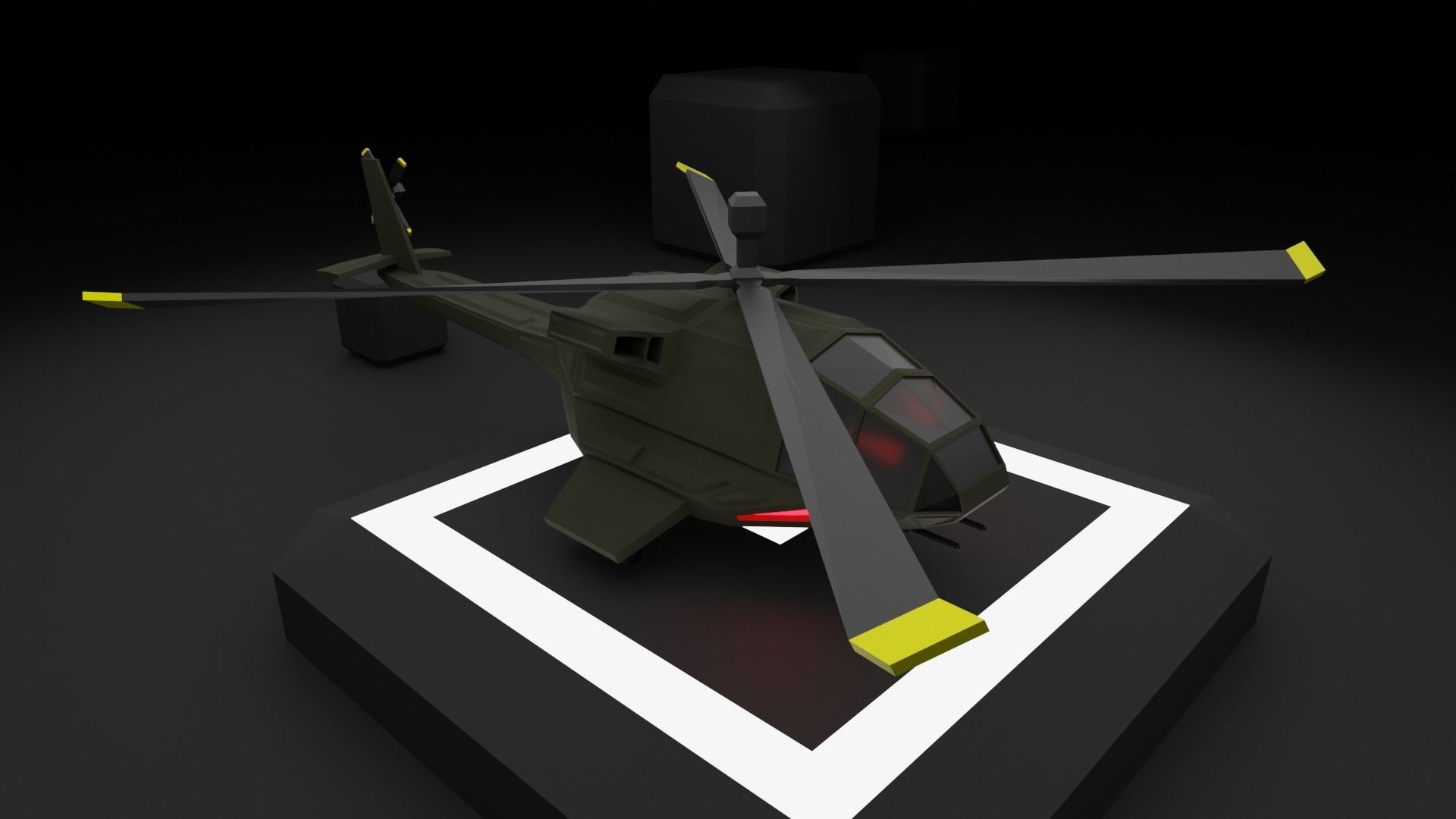 Attack Helicopter - Orka Mk3 Low-poly 3D model_14