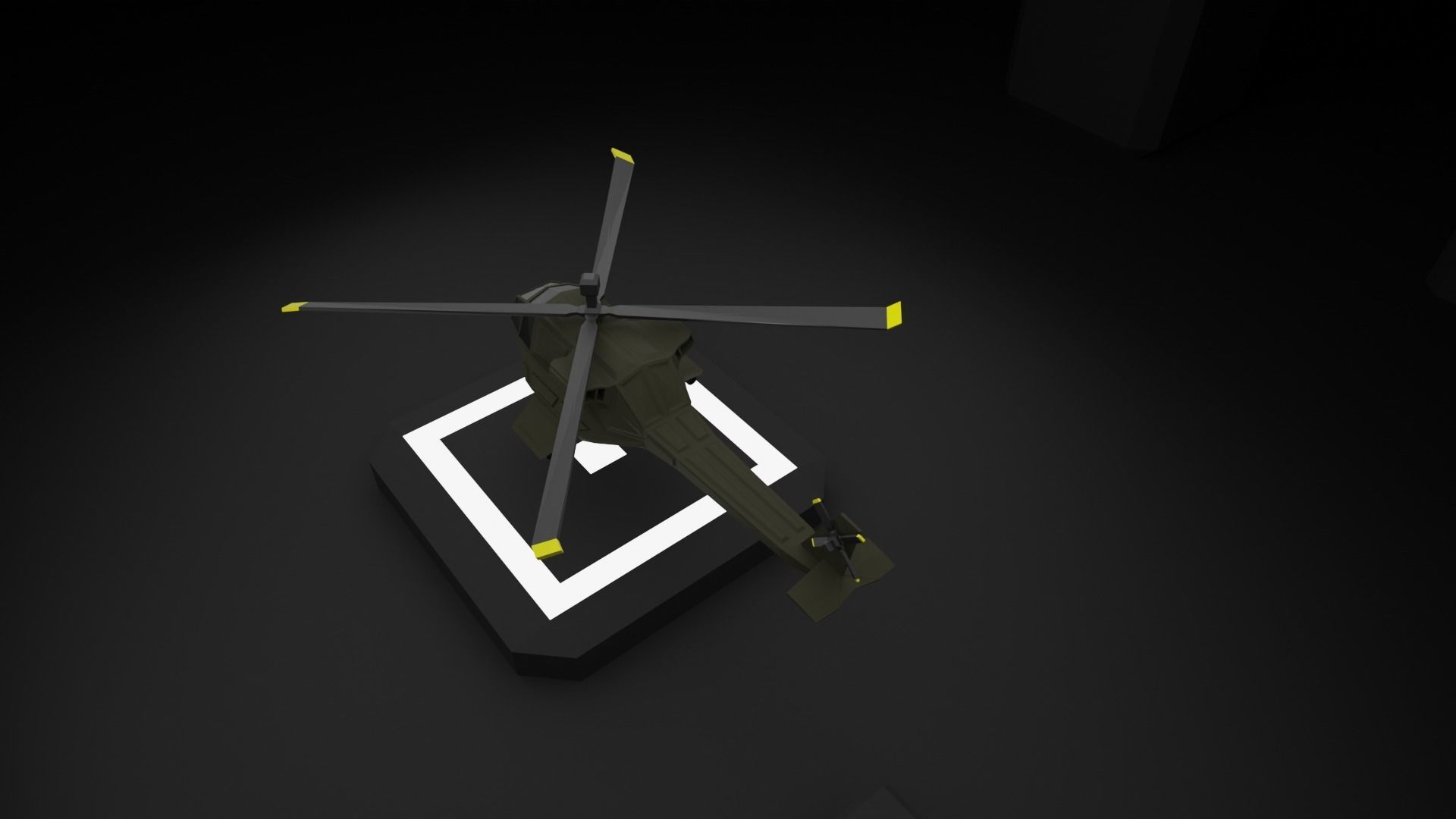 Attack Helicopter - Orka Mk3 Low-poly 3D model_5