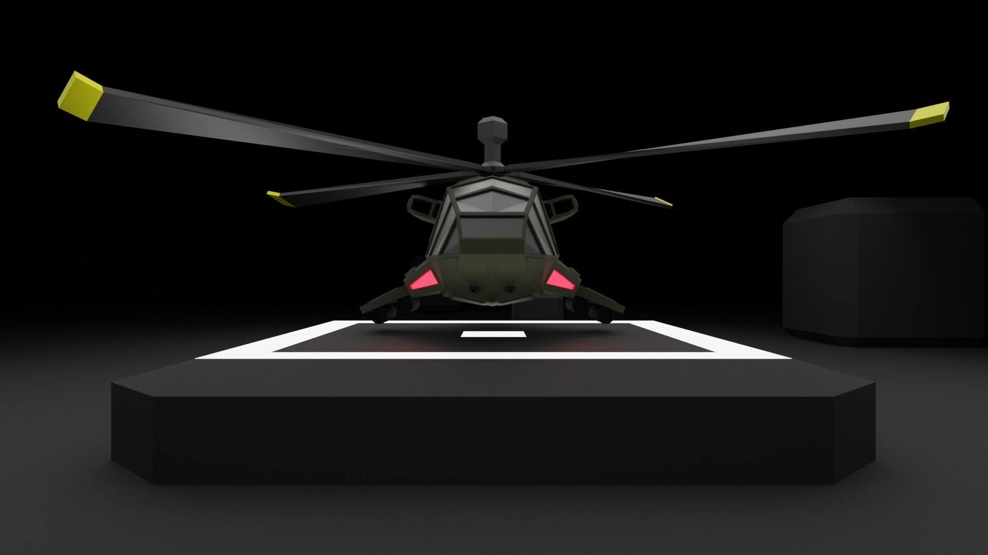 Attack Helicopter - Orka Mk3 Low-poly 3D model_19