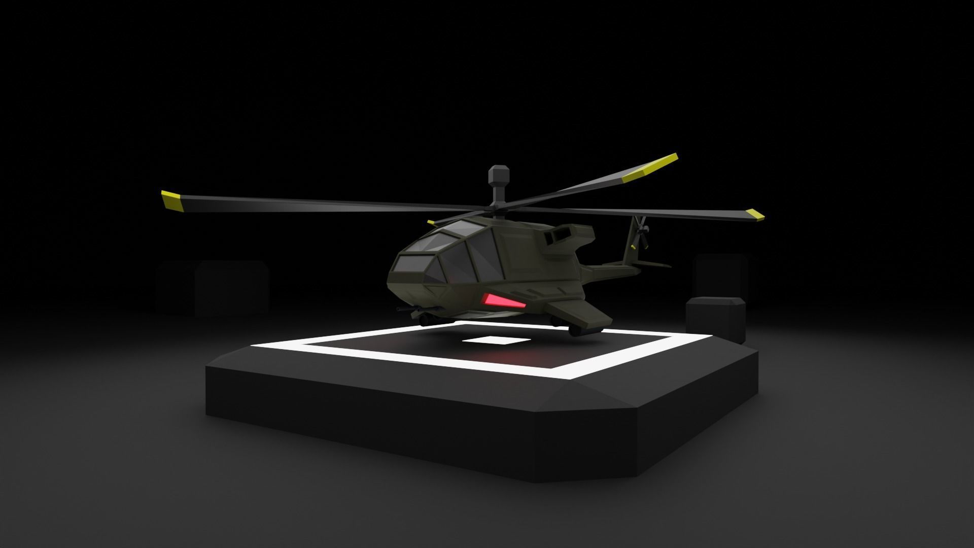 Attack Helicopter - Orka Mk3 Low-poly 3D model_13