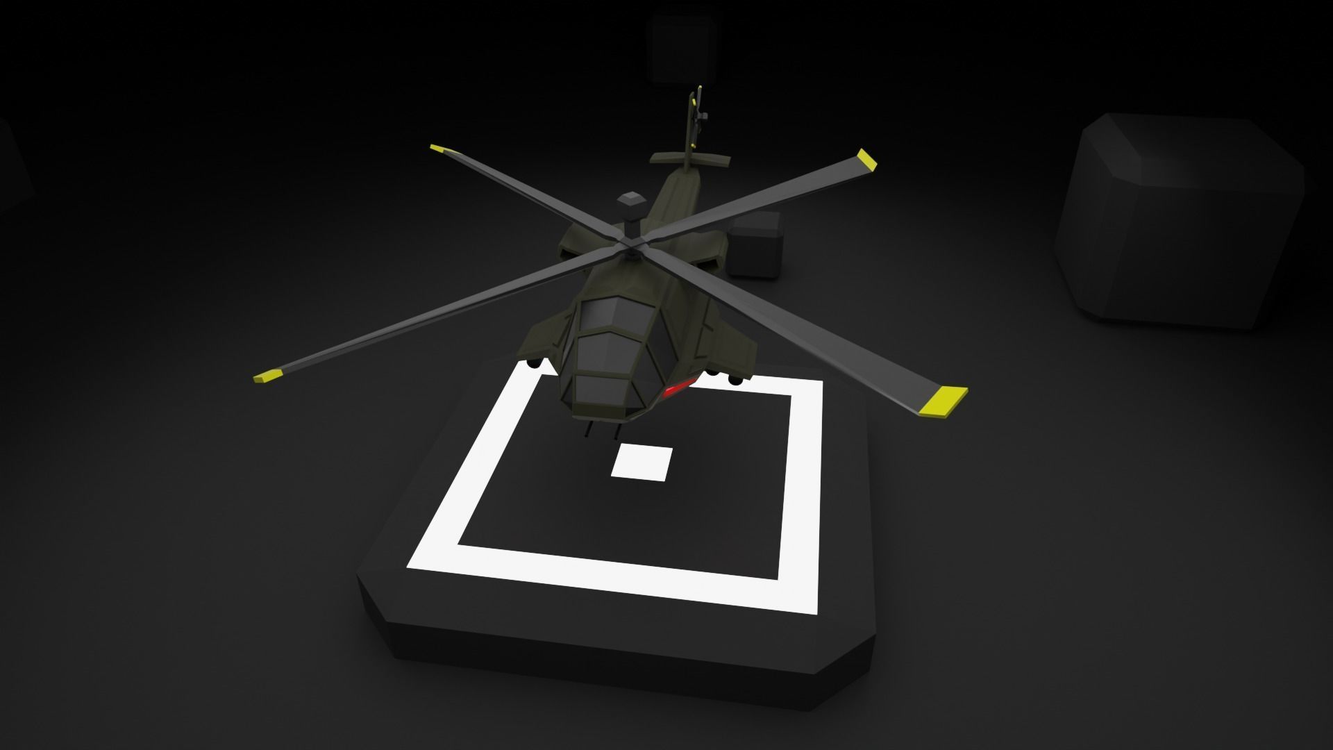 Attack Helicopter - Orka Mk3 Low-poly 3D model_3