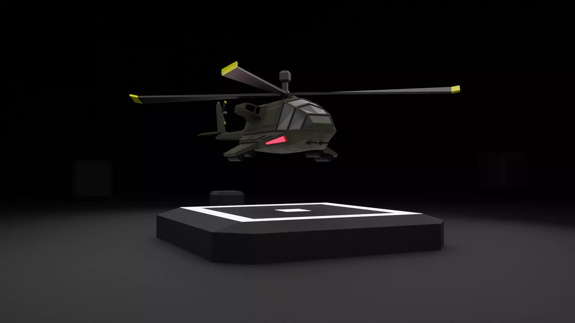 Attack Helicopter - Orka Mk3 Low-poly 3D model_0