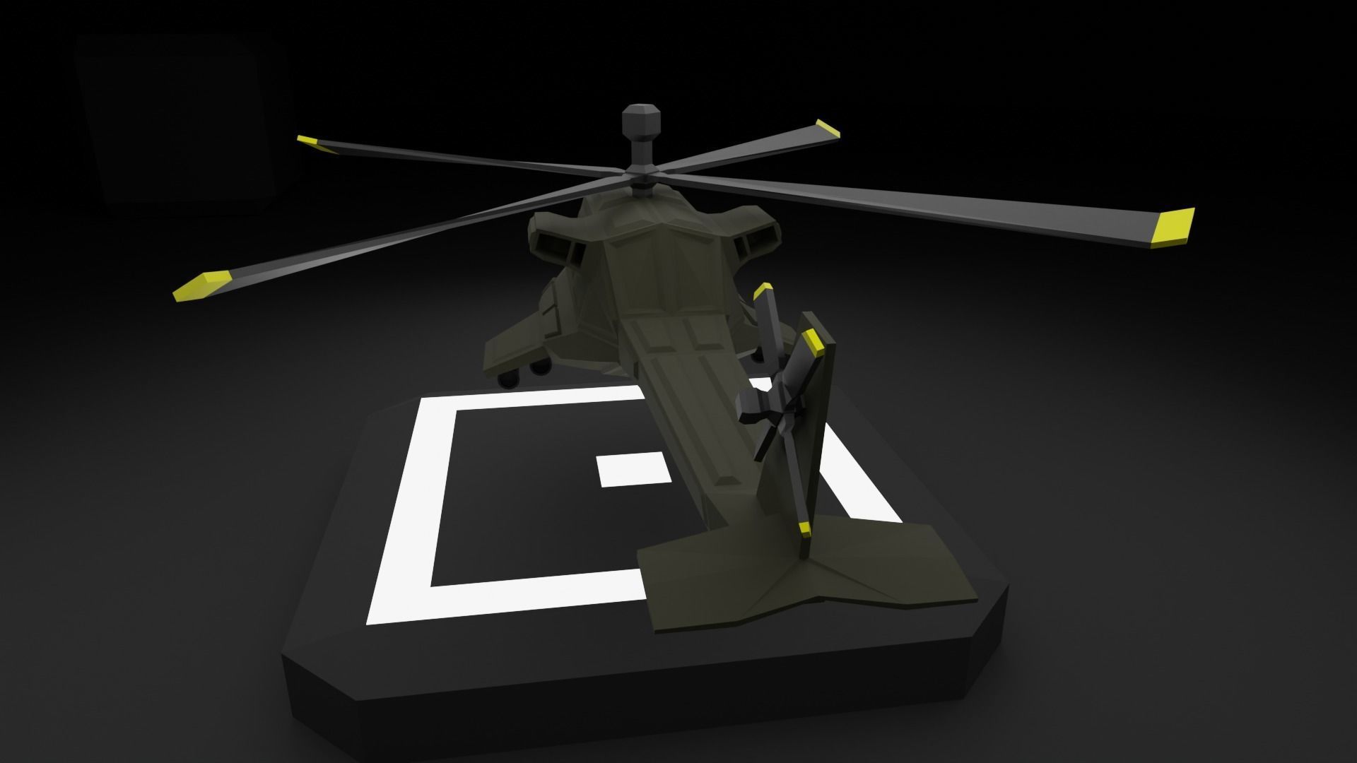 Attack Helicopter - Orka Mk3 Low-poly 3D model_4