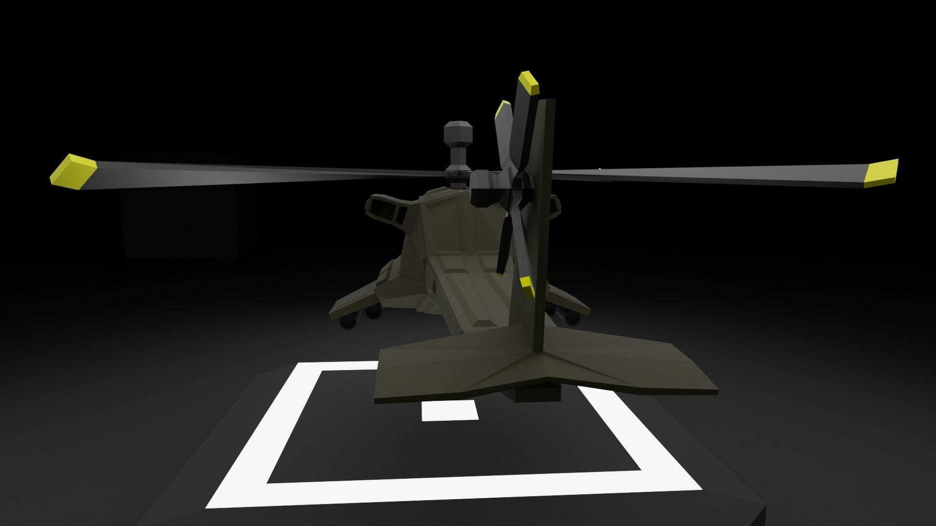 Attack Helicopter - Orka Mk3 Low-poly 3D model_10