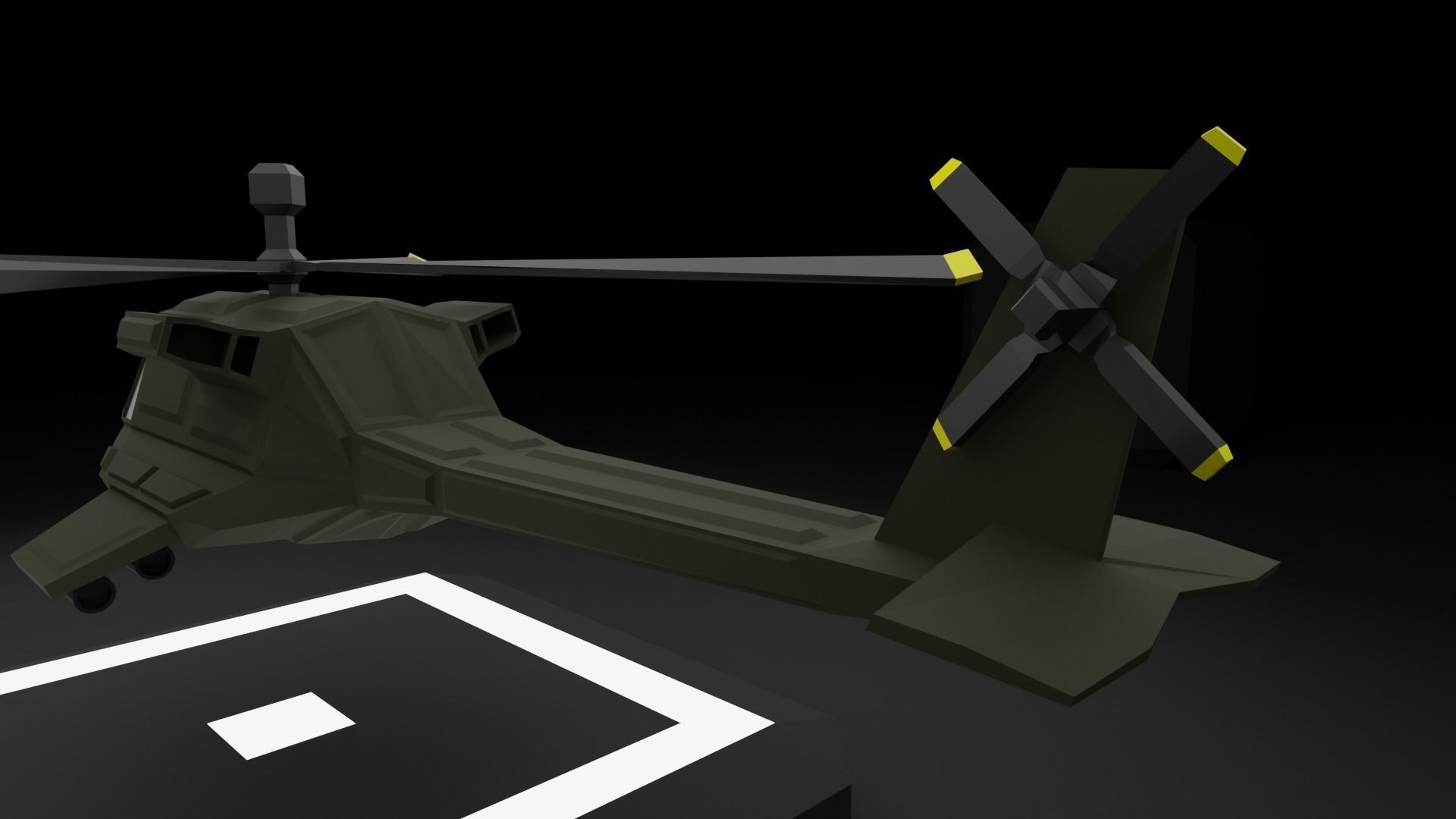 Attack Helicopter - Orka Mk3 Low-poly 3D model_22
