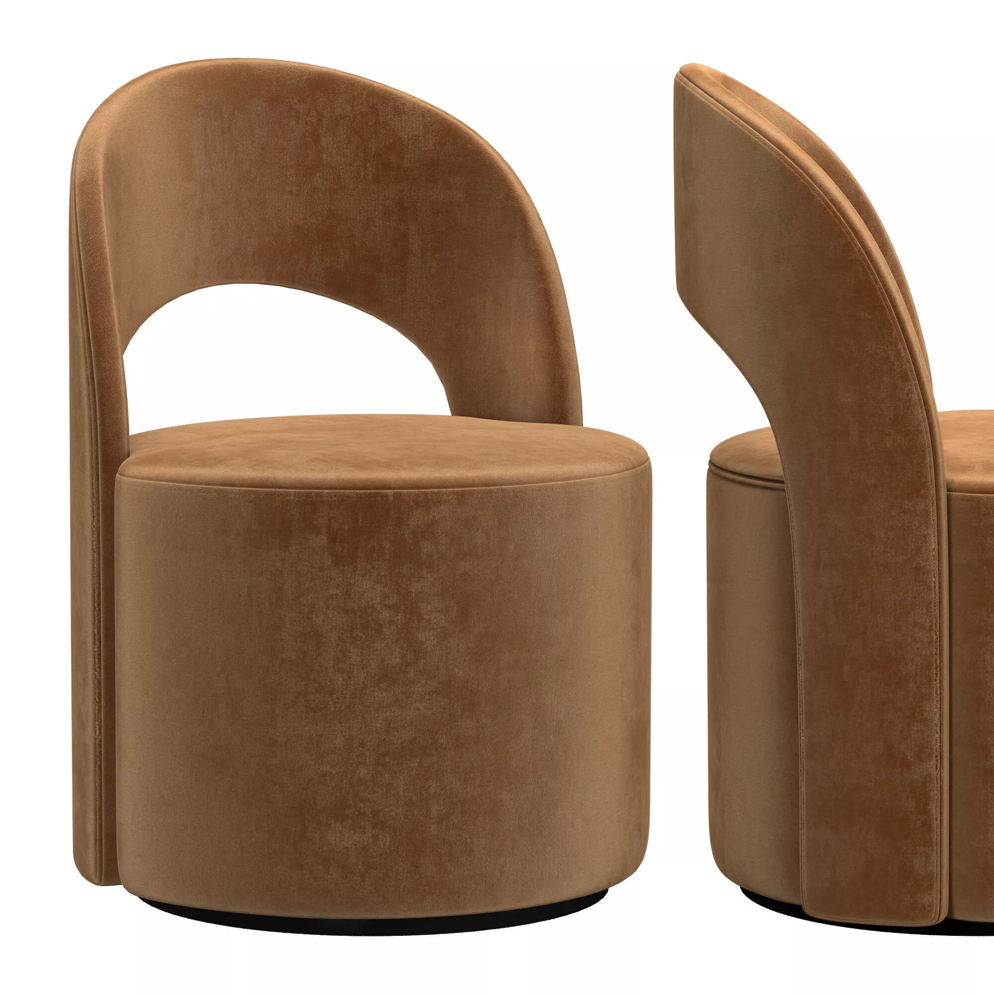 REYNAUX SLOPE OPEN-BACK FABRIC DINING CHAIR 3D model